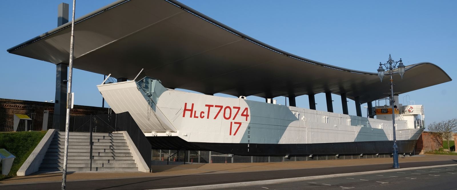 LCT 7074 in the sun outside The D-Day Story
